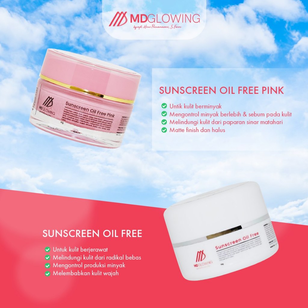 Sunscreen Oil Free Pink By MD Glowing MDGlowing Skin
