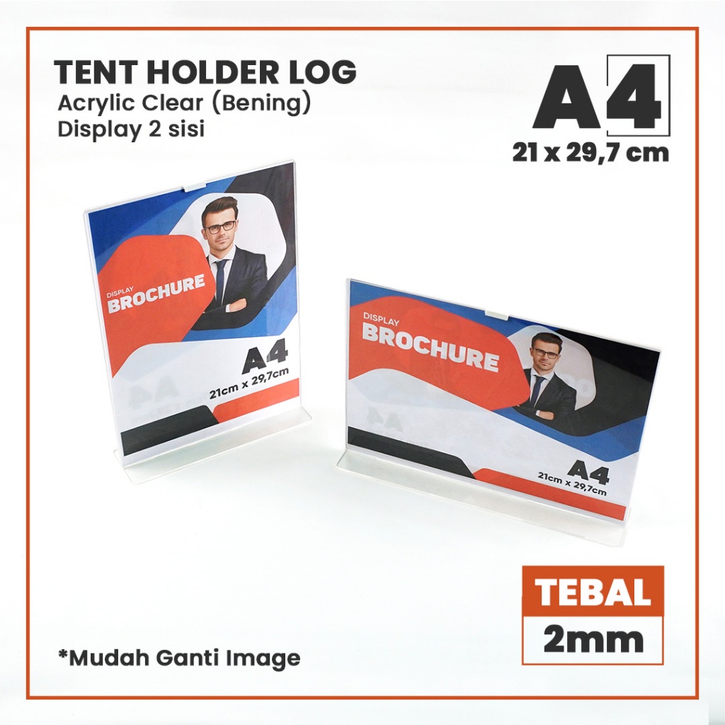 

Tempat Brosur Akrilik / Tent Card Holder Qris Barcode - Ukuran A4 2mm