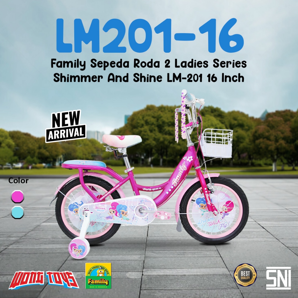 Family Sepeda Roda 2 Ladies Series Shimmer And Shine LM-201 16 Inch (LM201-16) - Sepeda Roda 2 Anak