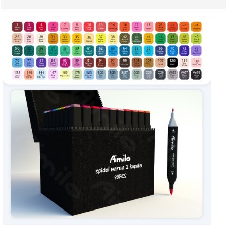 

marker 2 tip touch marker 80 warna terbaru / spidol warna warni 1 set sketch marker 2 tip