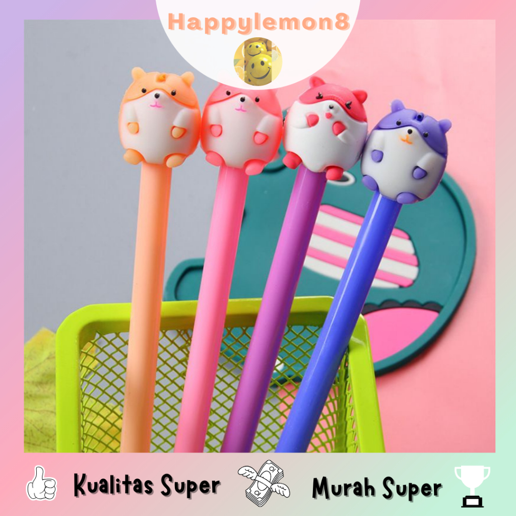 

Pulpen gel Bentuk hamster Pulpen Karakter hamster Lucu