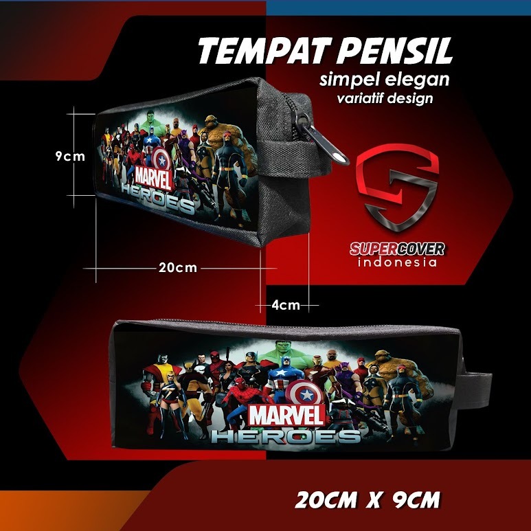 

Pencil Case Marvel heroes spiderman iron man tempat Pensil Kotak dompet pouch wadah kostak