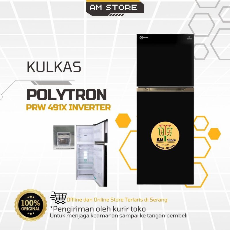 Kulkas 2 Pintu Polytron PRW 491X INVERTER