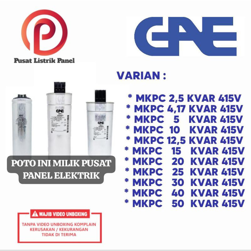 Capasitor GAE MKPC  20 KVAR 415V /capasitor panel ORIGINAL GAE new