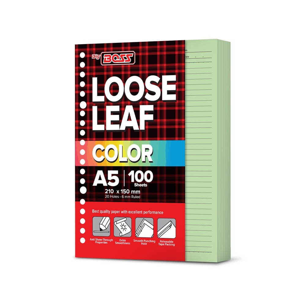 

[Pelangi Stationery] BigBoss Loose Leaf A5 100 Lembar Green BBO LL 100 A5 190