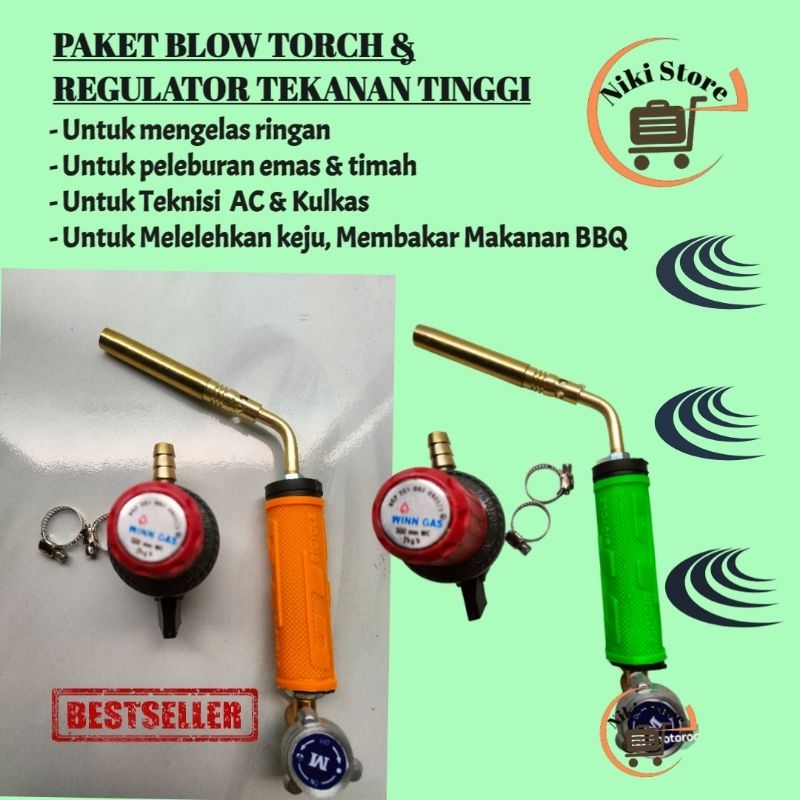 KEPALA HEATING TORCH PLUS REGULATOR  | PAKET KEPALA TORCH MANUAL PLUS REGULATOR | BLOW TORCH ALAT LA