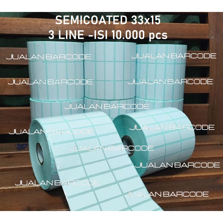 

STIKER LABEL SEMICOATED 33 X 15 / 33X15 / 3,3 CM X 1,5 CM ISI 10.000 PCS PERPORASI CORE 1 INCH