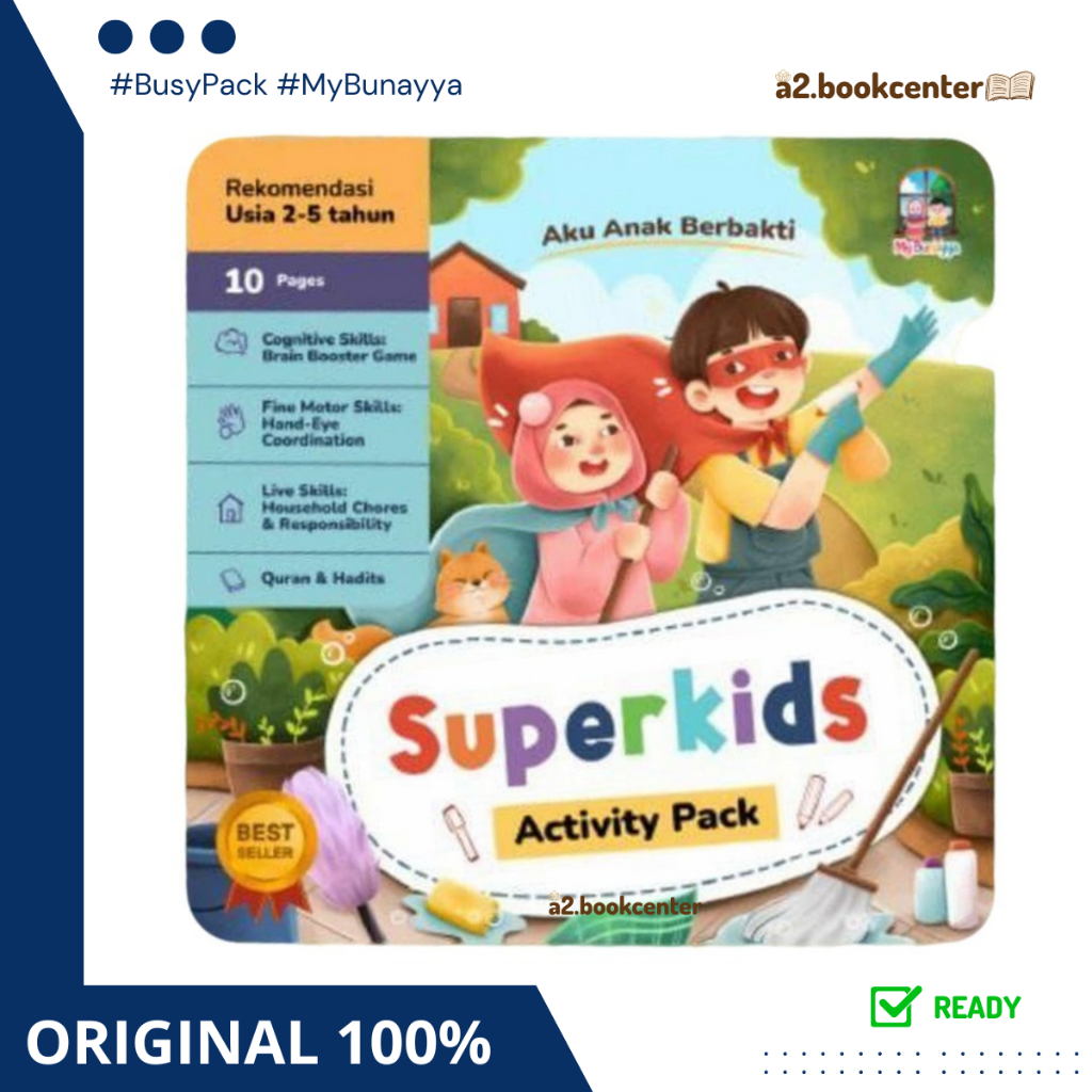 [ABC] Ready Superkids Activity Pack MyBunayya Mainan Edukasi Anak Velcro Puzzle Book