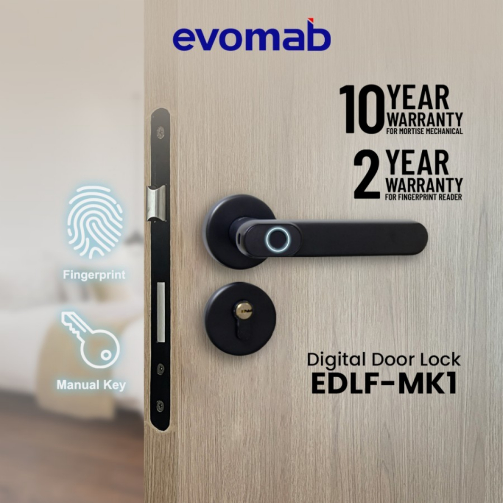 Evomab Kunci Pintu Digital Smart Home EDLF-MK1 Arah Handle Kiri