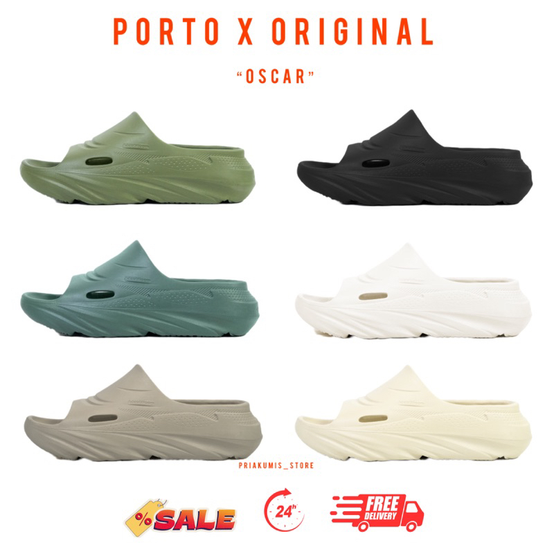 Porto X Official Oscar - Sandal Slop Original | Sandal Pria | Sandal Wanita