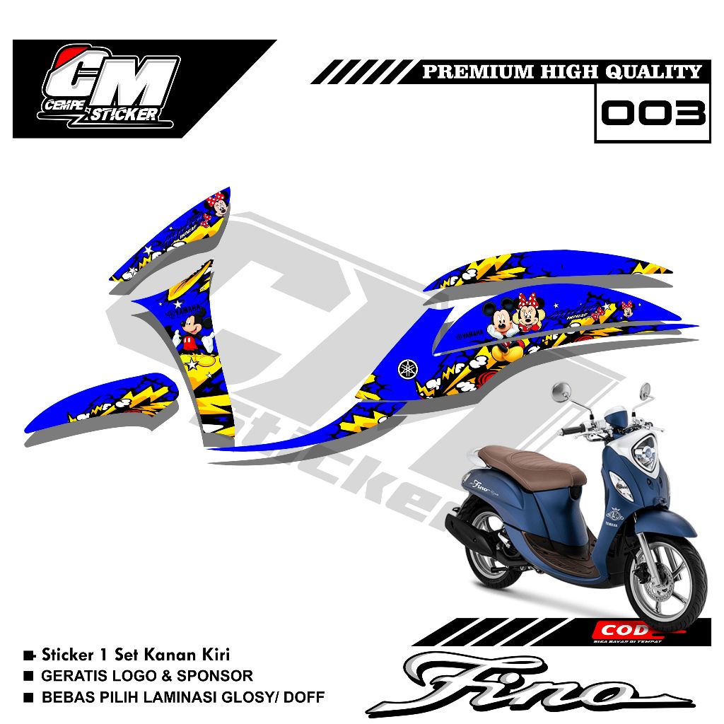 Stiker Lis Variasi FINO GRANDE 125 Decal Striping Standar Fino GRANDE Premium Racing CM03