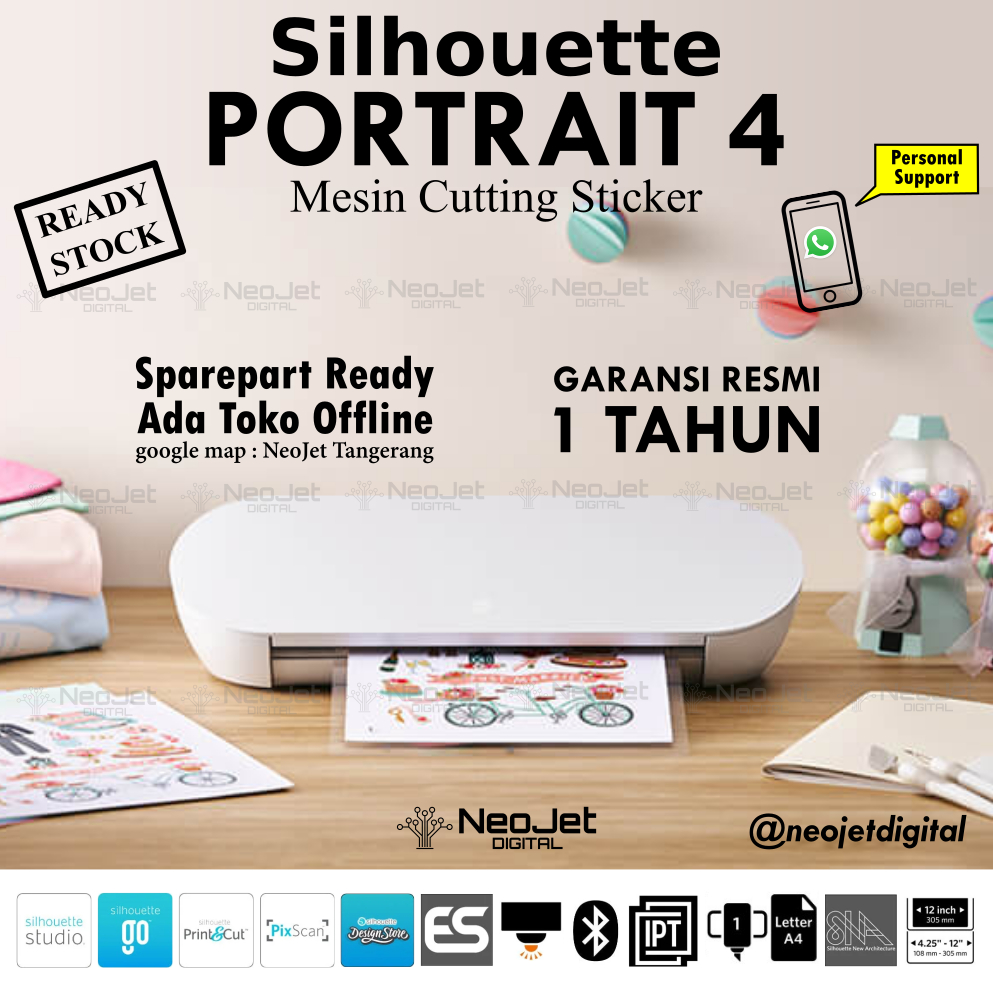 

Mesin Cutting Sticker Silhouette Portrait 4 Craft Hobby Sablon Kaos