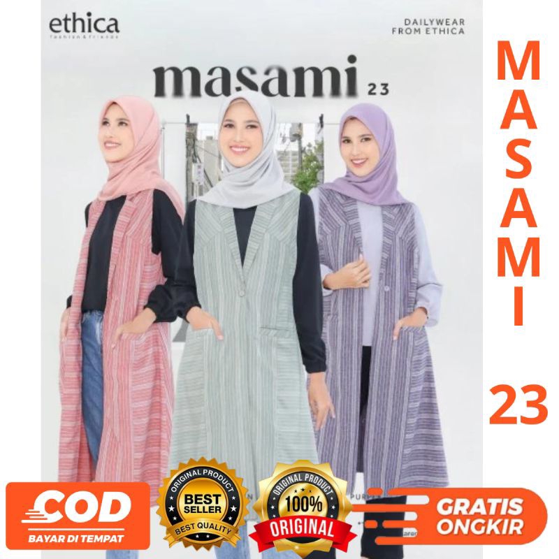 TERBARU!! BUSANA MUSLIM GAMIS MASAMI 23 CORAL, GREEN DAN PURPLE By ETHICA ORIGlNAL