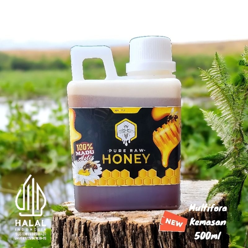 

MADU MURNI MULTIFLORA KEMASAN 500GR PURE RAW HONEY 100% ASLI TANPA CAMPURAN