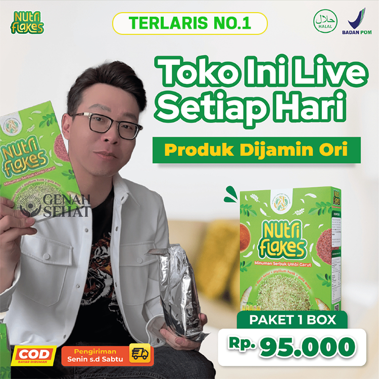 

Nutriflakes - Sereal Umbi Garut Asam Lambung - Ampuh Mengatasi Asam Lambung Gerd Maag Kronis Maag 1 Box Original Herbago Official