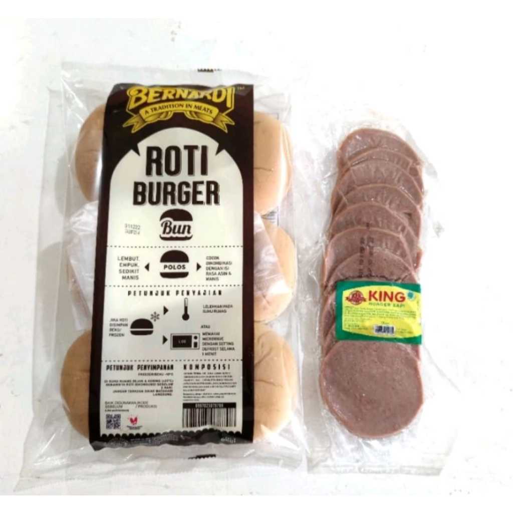 

[ PAKET ] BERNARDI burger polos + KINGFOOD burger 10s