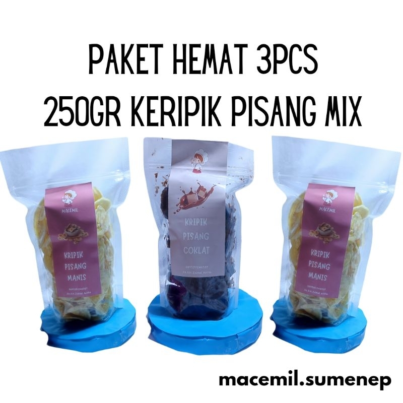 

Cemilan Makanan Ringan, Keripik Pisang, Gurih, Asin, Manis, Murah, Hemat, Mix