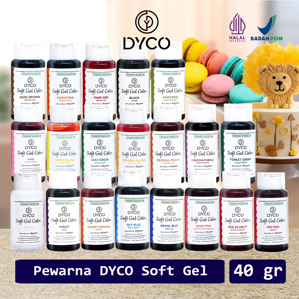 

Pewarna Makanan Kue DYCO Soft Gel Paste Concentrated 40 Gr