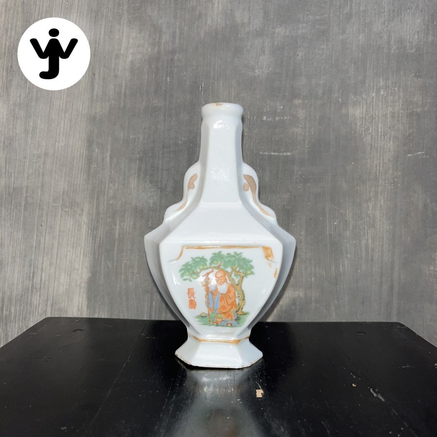 Vas Cina Keramik Antik Vintage Jadul China Longevity