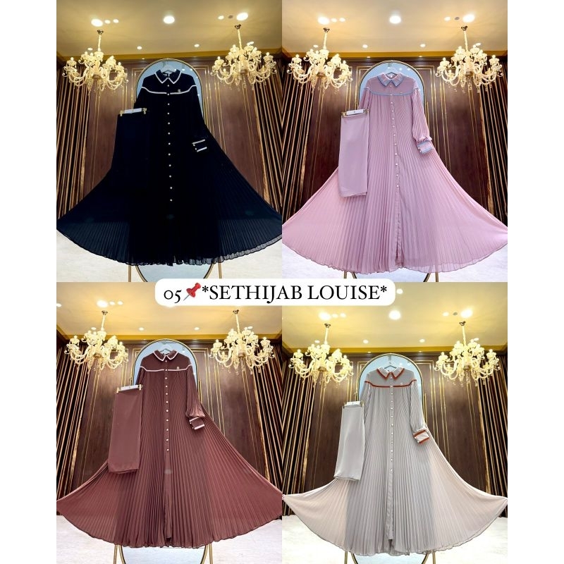 GAMIS SET HIJAB PLISKET SHELLASAUKIA