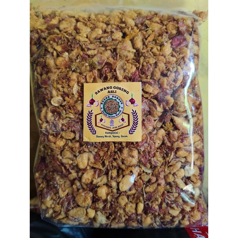 

HG [Bm-C] Bawang Goreng Merah Asli Brebes Kemasan 1 Kg Grade C