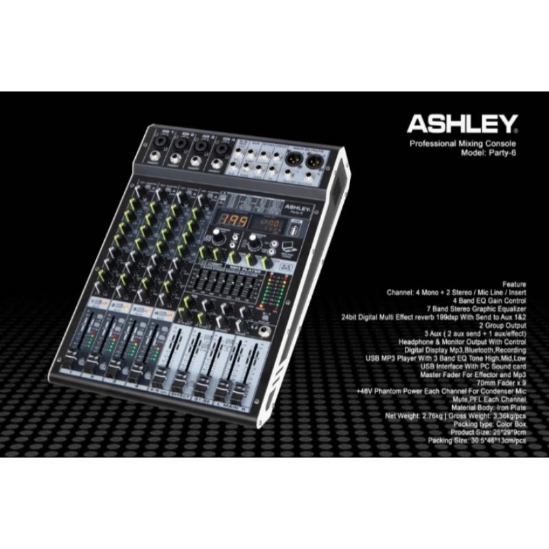 mixer audio original ashley party mixer karaoke usb bluetooth recording