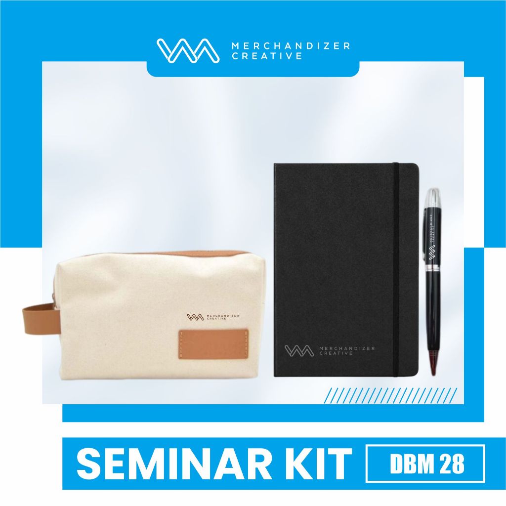

Pouch Kanvas, Pulpen Sablon, dan Notebook Agenda A5 Spiral - Custom Seminar Kit