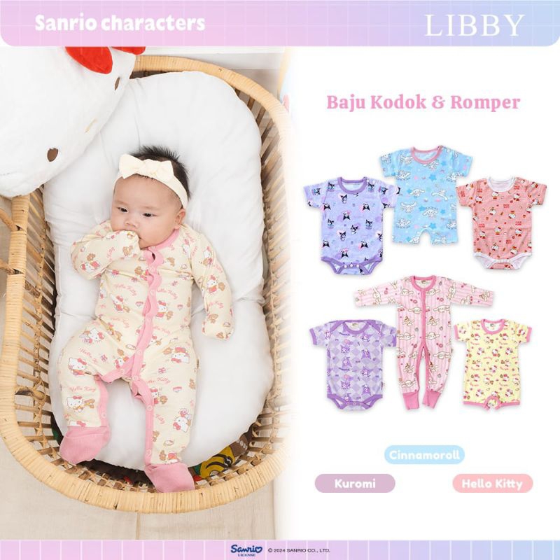 LIBBY SANRIO PREMIUM BAJU TIDUR BAYI SLEEPSUIT BODYSUIT ROMPER BAYI PEREMPUAN