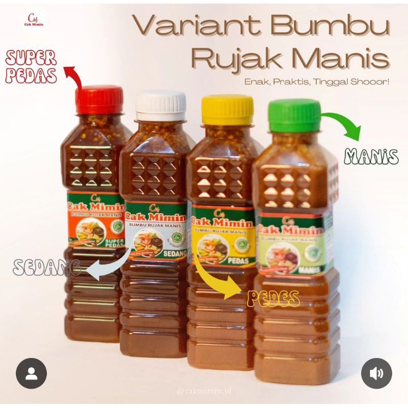 

Bumbu Rujak Cak Mimin 250ml Extra Kacang Oleh2 Khas Surabaya