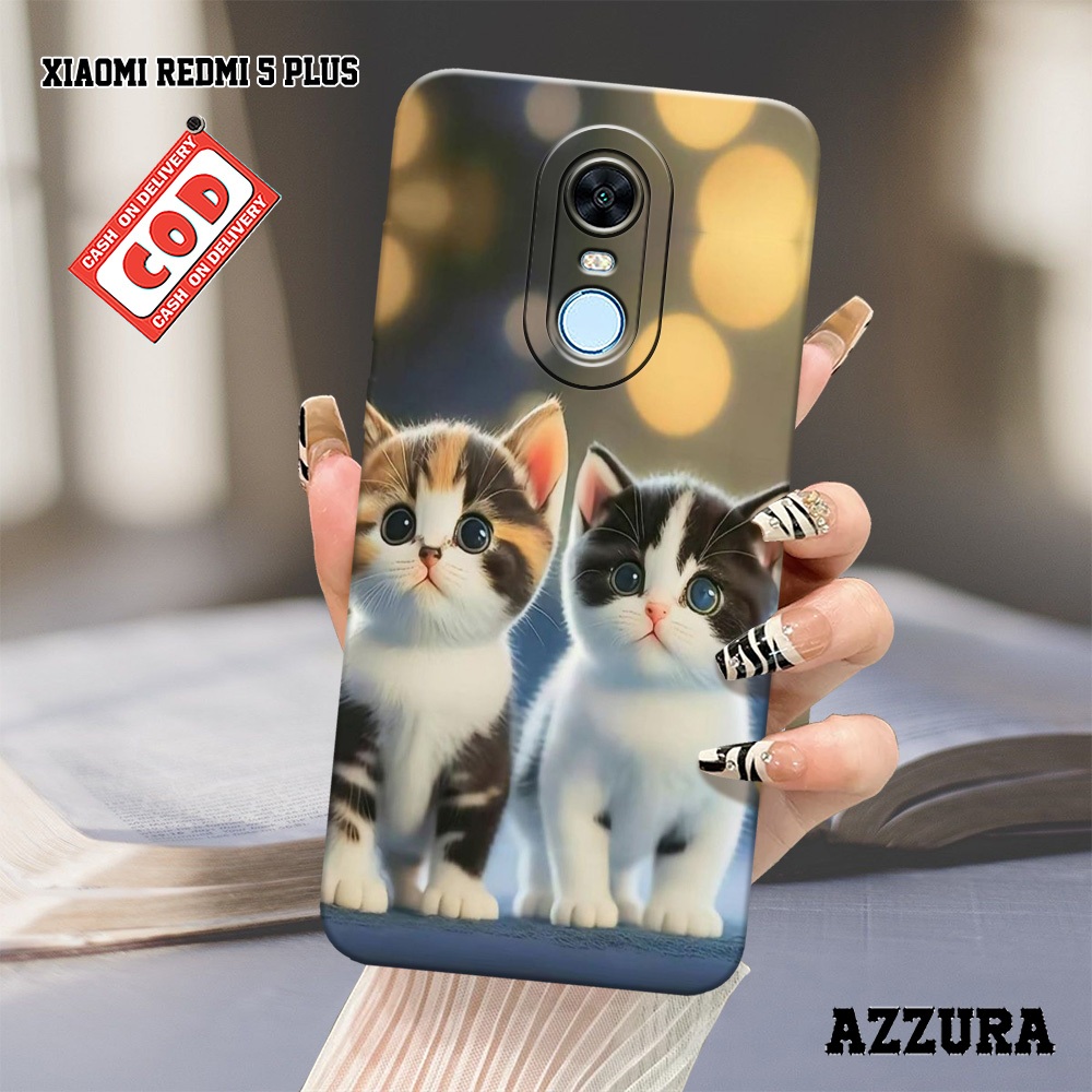 AZZURA - Case Xiaomi Redmi 5 Plus - Fashion Case Cats - Softcase Xiaomi Redmi 5 Plus - Casing Hp Xia