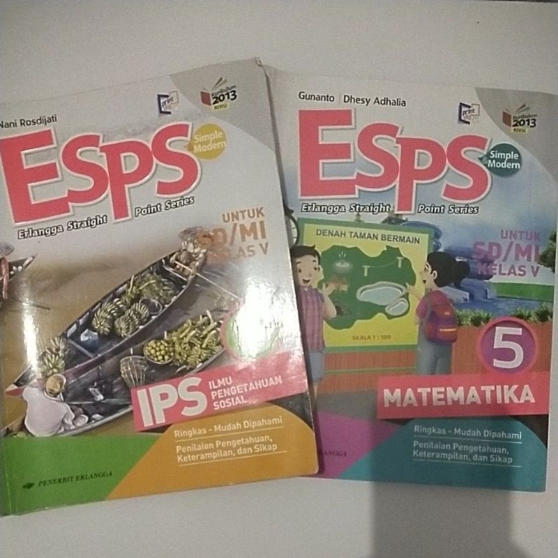 Buku Sekolah BEKAS ESPS IPS ( Ilmu Pengetahuan Sosial) / Matematika SD Kelas 5 Erlangga Kurikulum 20