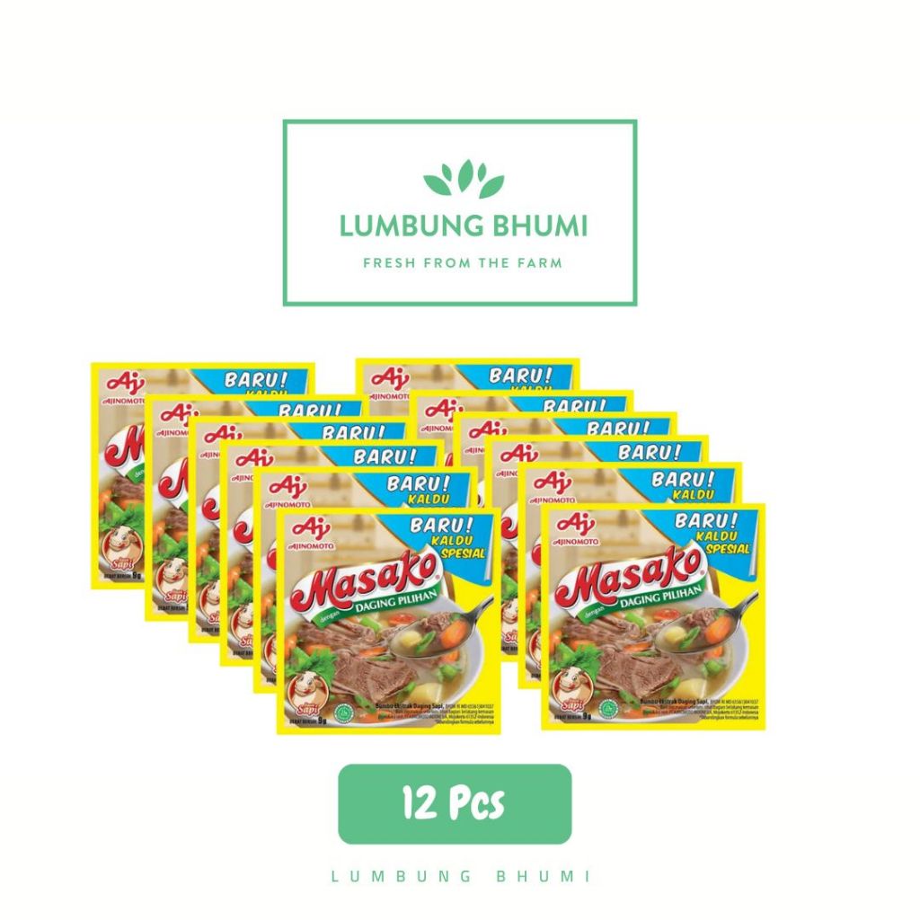 

MASAKO Bumbu Kaldu Sapi 8 Gr 1 Rcg 12 Pcs - Lumbung Bhumi