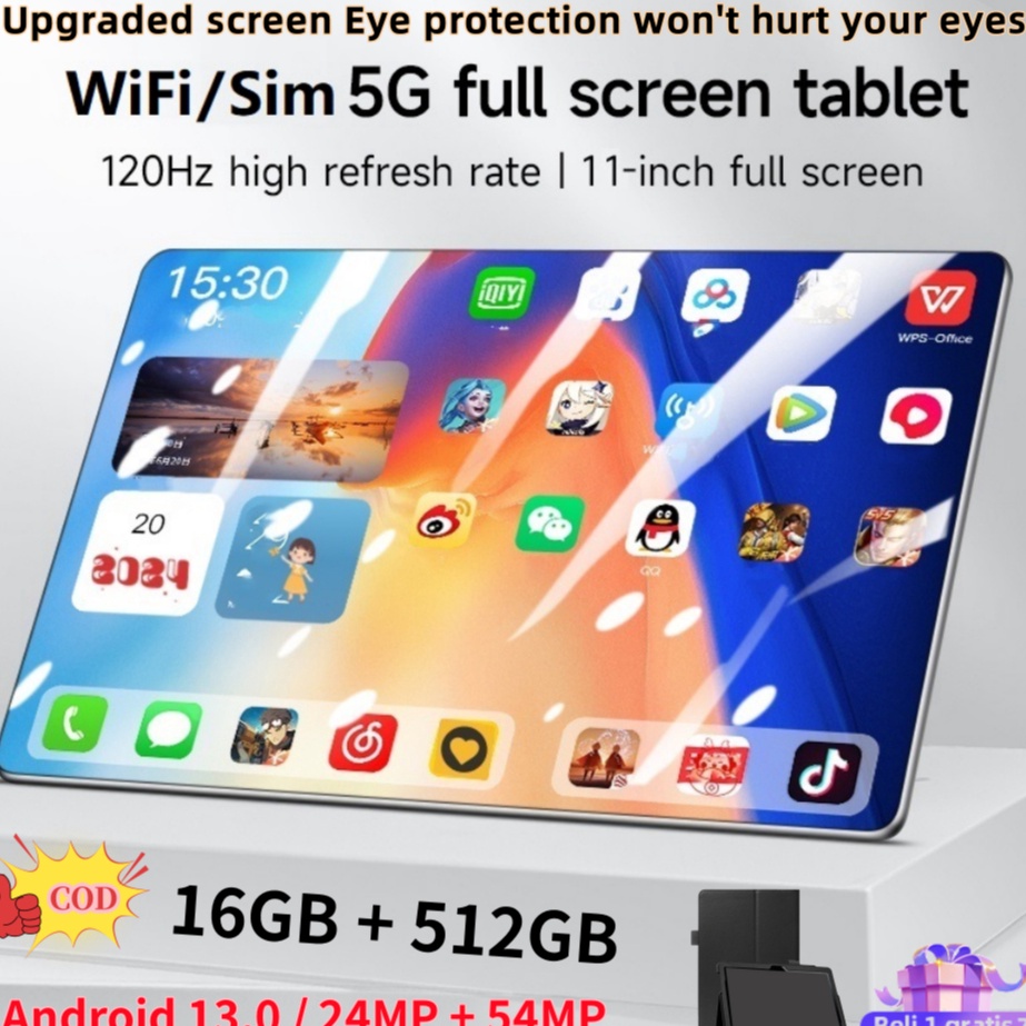 Model Baru Bisa CODPad Tablet PC Asli Tab Baru Pro14 Layar Full Screen Layar Besar Wifi 5G Dual SIM 