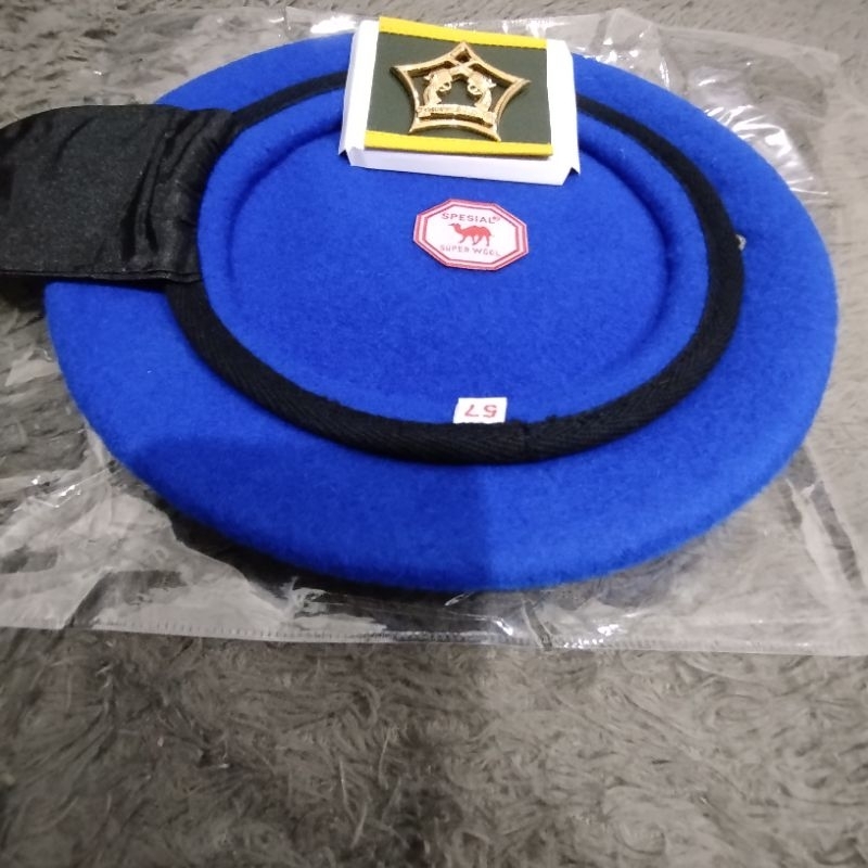 baret biru merek camel pm polisi militer tni ad