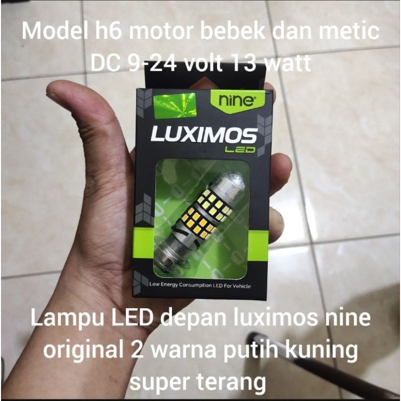 LAMPU LED DEPAN H6 LASER LUXIMOS NINE PUTIH KUNING METIC BEBEK MIO BEAT VARIO 110 VARIO 125 OLD SUPR
