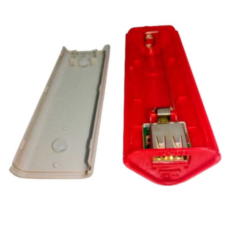 KIT MODUL POWERBANK 1 OUTPUT 1 SLOT 18650 MERAH