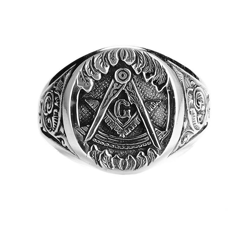 Cincin Elegan Desain Freemason Masonic (Adjustable)