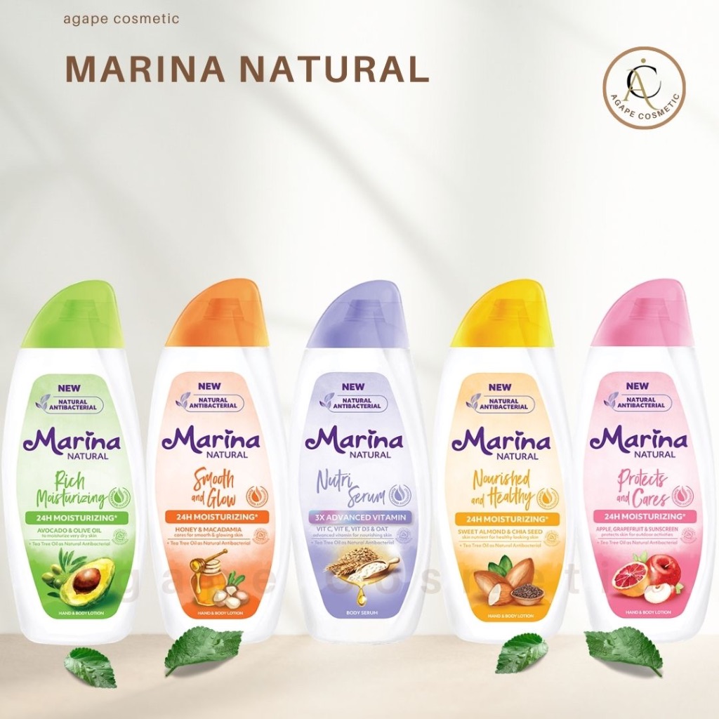 Marina Hand Body Lotion HBL Handbody Natural Ukuran Kecil Sedang/Tanggung Besar/Jumbo (GROSIR)