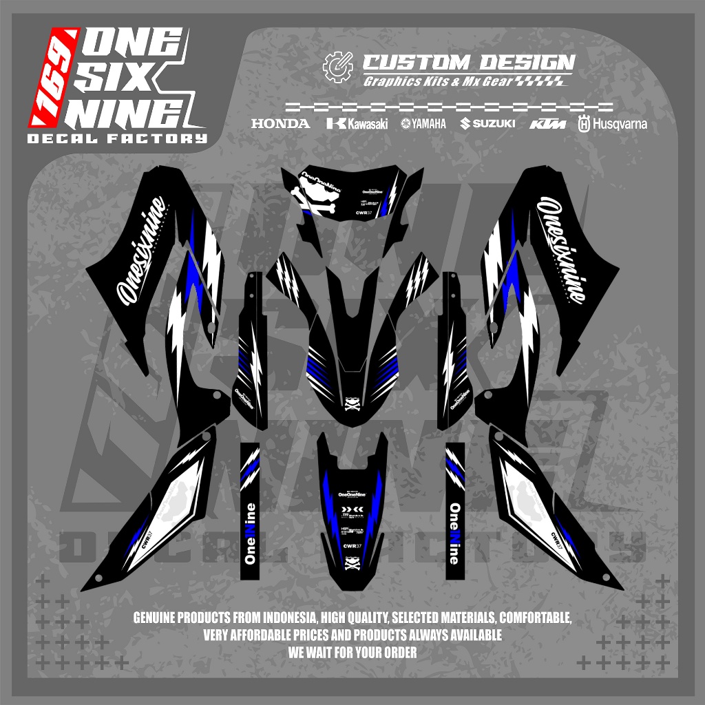 Decal Yamaha Wr 155 Design Custom - Decal Yamaha Wr 155 Hitam Biru