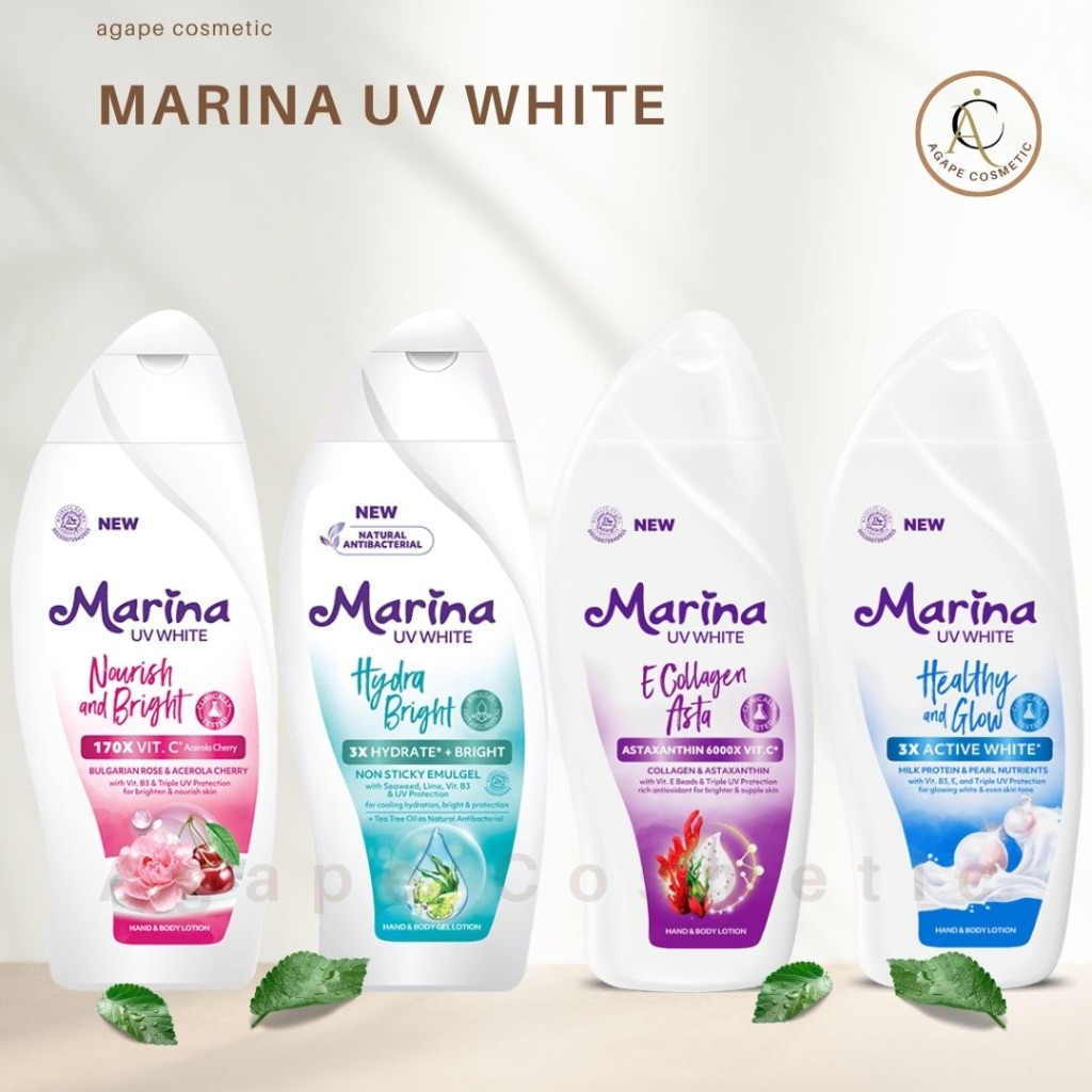 Marina Hand Body Lotion HBL Handbody UV White Ukuran Kecil Sedang/Tanggung Besar/Jumbo (GROSIR)