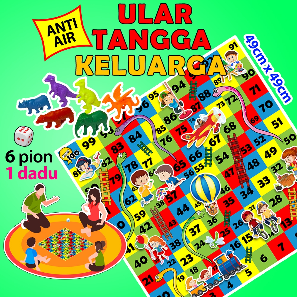 ULAR TANGGA BESAR Mainan Anak Main 6 Orang Anti Air