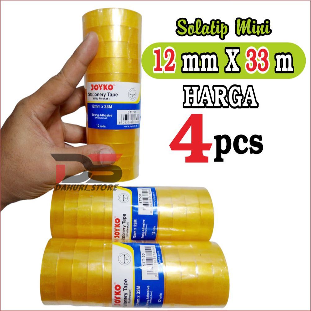 

SOLATIP MINI JOYKO Stationery Tape SOLATIP KECIL Pita Perekat Selotip Joyko STT-30 HARGA 4 PCS