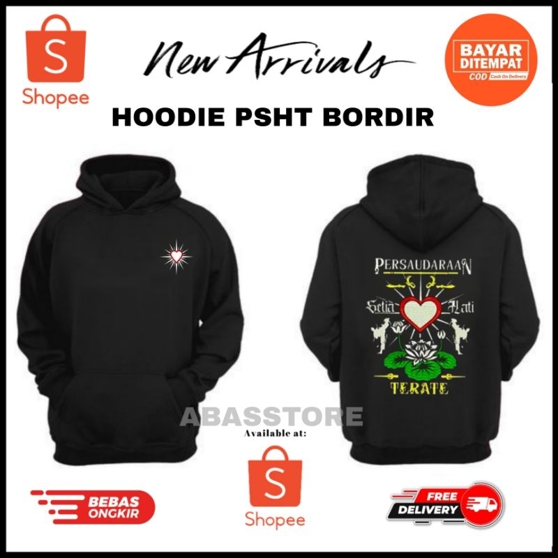 Jaket Bordir PSHT | Hoodie Fleece Katun | Jaket Blusuk PSHT Bordir | Jaket Simpel | Sweater Pria