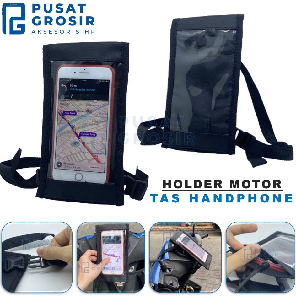Keren abis Holder Tas Hp Motor ojol waterproof wadah hp anti air phone stand penyangga handphone sen
