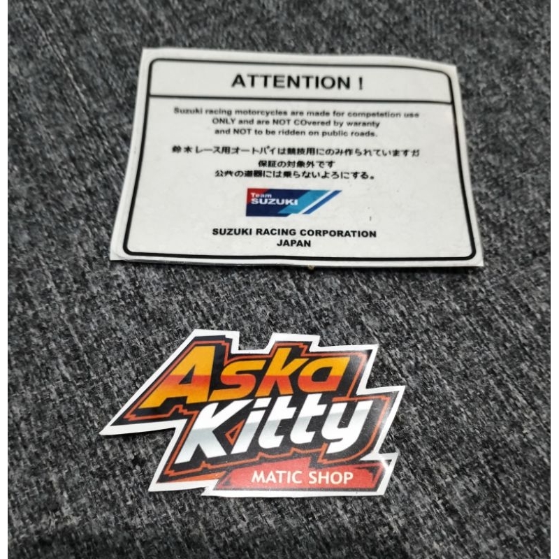 Sticker atention Suzuki stiker warning suzuki