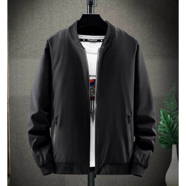 Jaket Bomber Parasut Polos Pria  Wanita Jumbo Anti Air Bahan Premium Ukuran M Sampai XXL