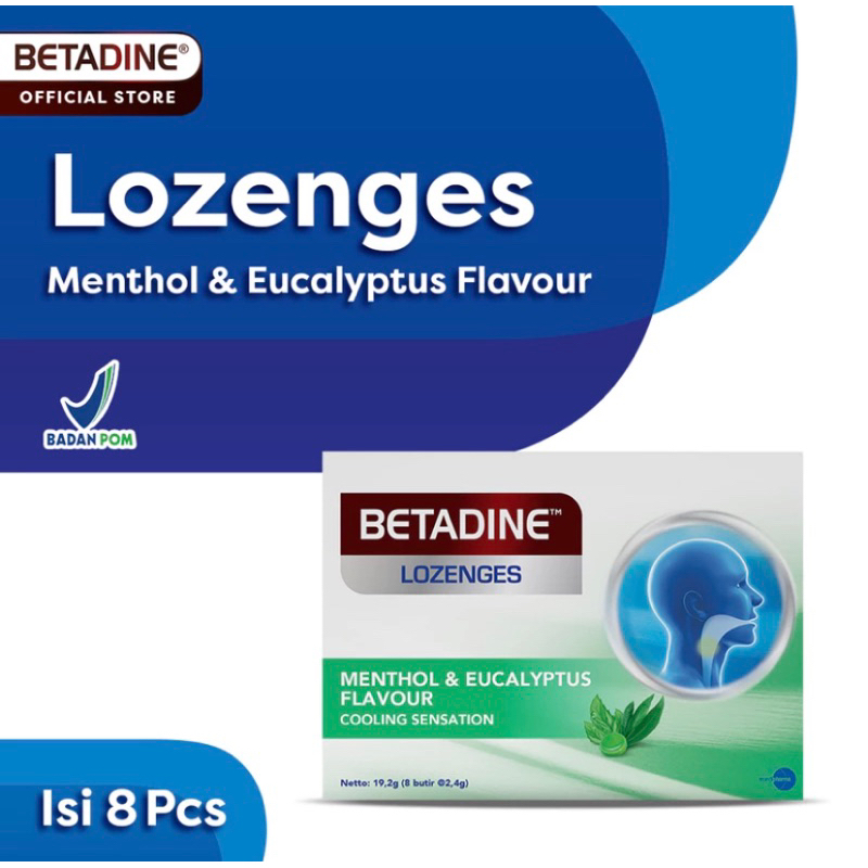 

BETADINE LOZENGES MENTHOL Permen Pelega Tenggorokan 1 Pack