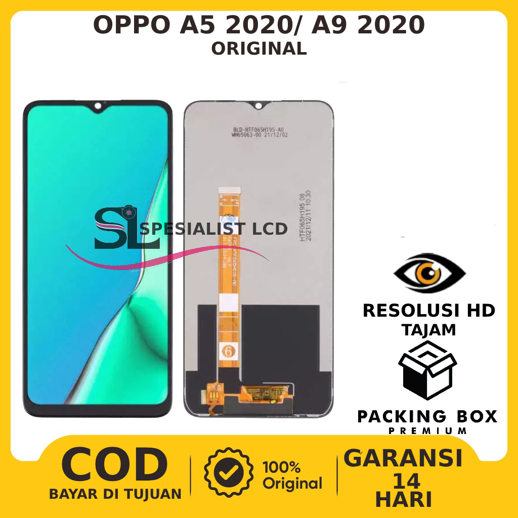 LCD TOUCHSCREEN OPO A5 2020/ OPO A9 2020 ORIGINAL FULLSET GARANSI PACKING BUBBLE FREE LEM