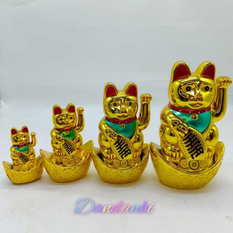 patung kucing hoki uang emas Yuan bao qian
