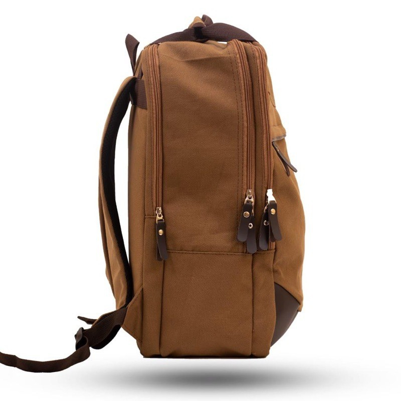 tas ransel backpack pria bahan kanvas tebal tas ransel multifungsi